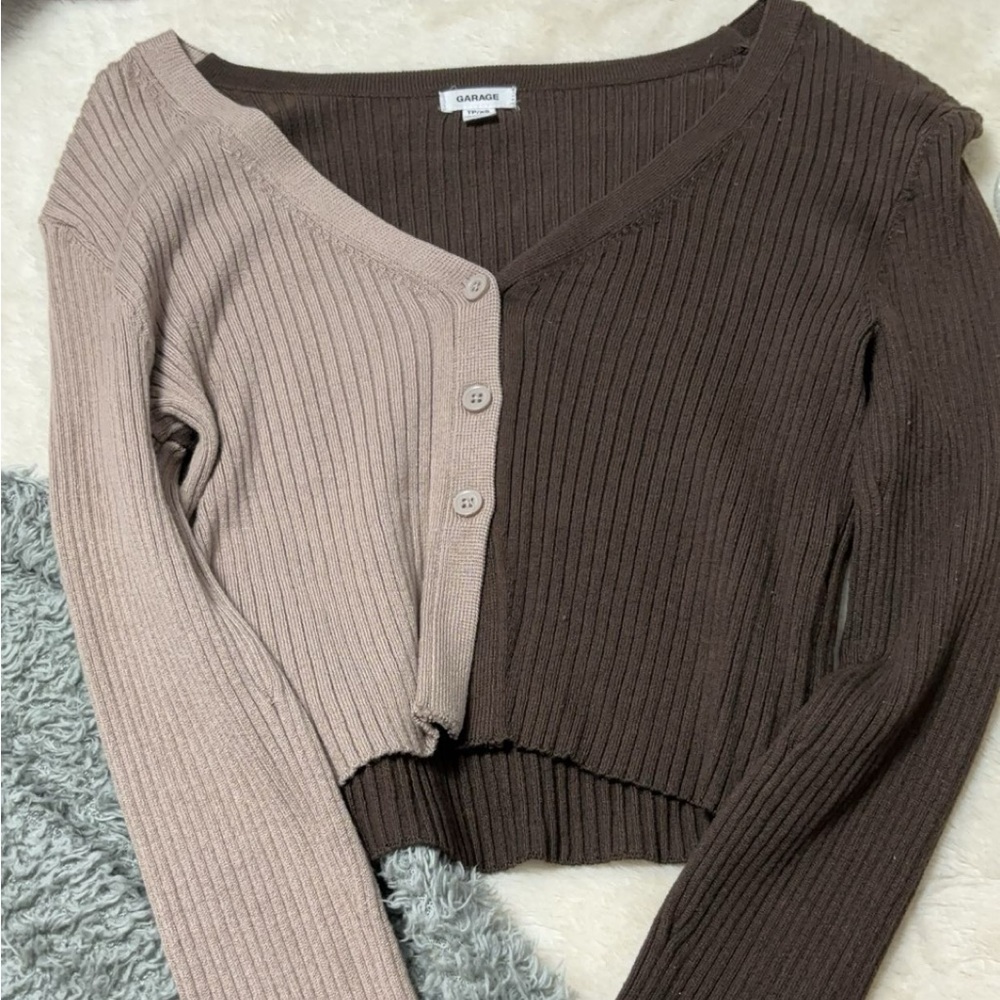 Garage Half and half button down top